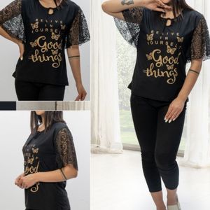 تیشرت خفاشی طرح پروانه دار