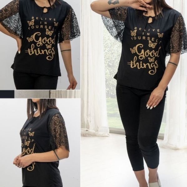 تیشرت خفاشی طرح پروانه دار