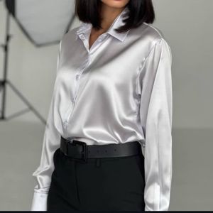 خرید آنلاین شومیز یقه مردانه ساتن جانا