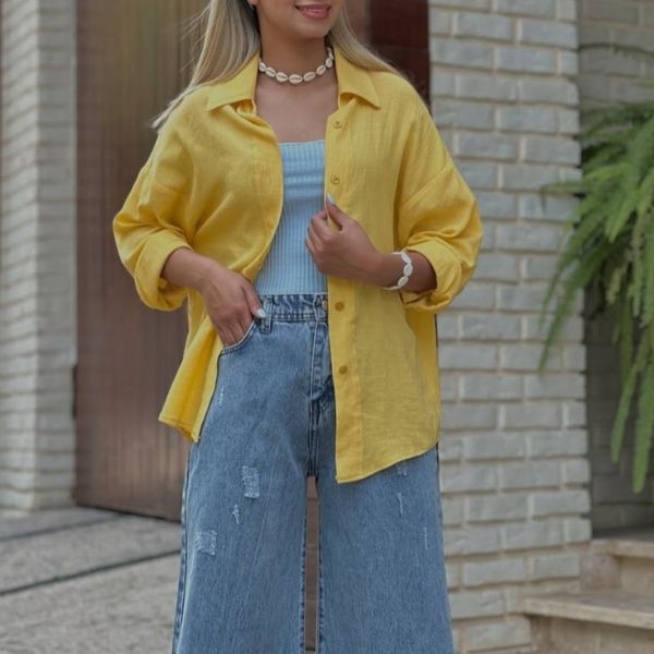 شومیز تابستانه خردلی