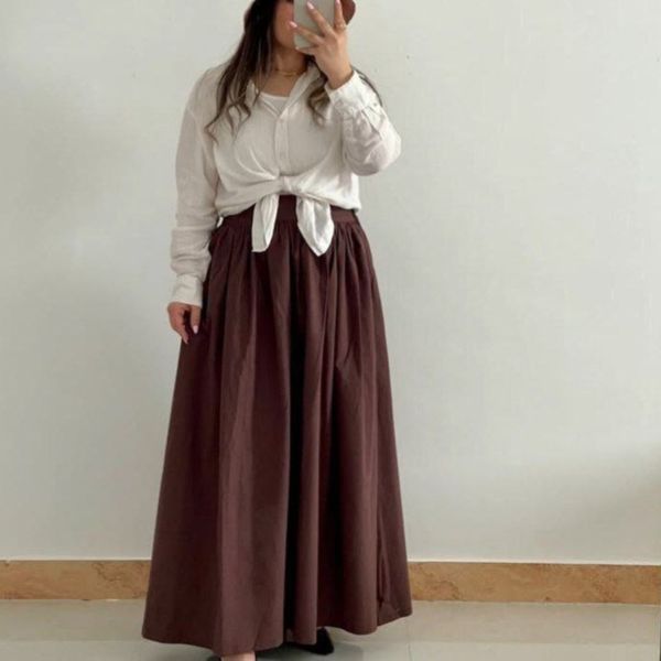 دامن لنین مهلا بدون کمربند