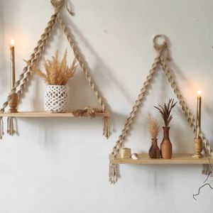 ست دو عدد شلف مکرومه بافی