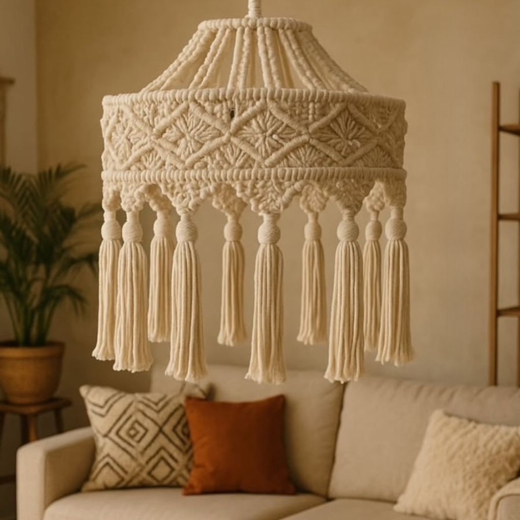 مشخصات لوستر مکرومه بافی