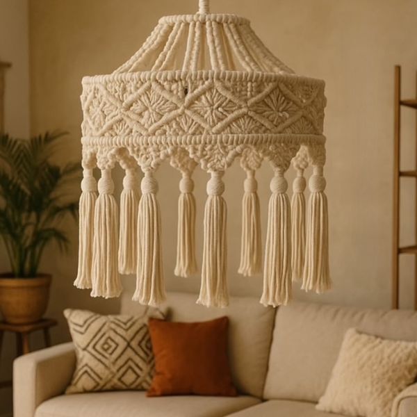 لوستر مکرومه بافی