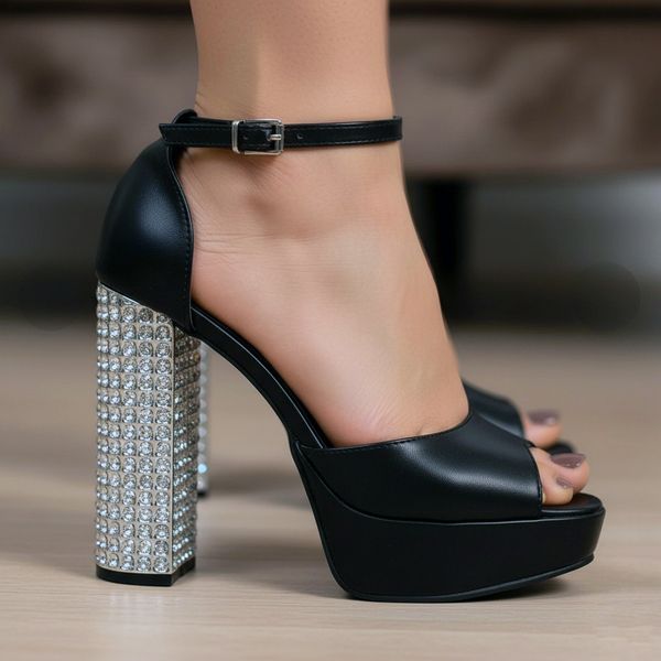 کفش مجلسی زنانه پاشنه نگین دار