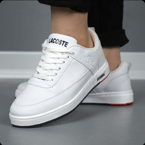 کفش مردانه چرم طرح لاگوست رنگ سفید