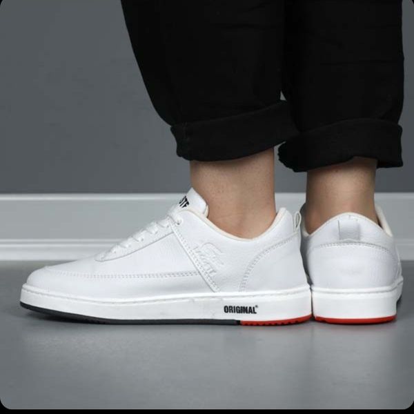 کفش مردانه چرم طرح لاگوست رنگ سفید