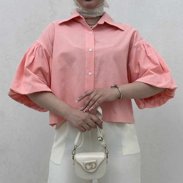 شومیز آستین دوبل چین دار بانک