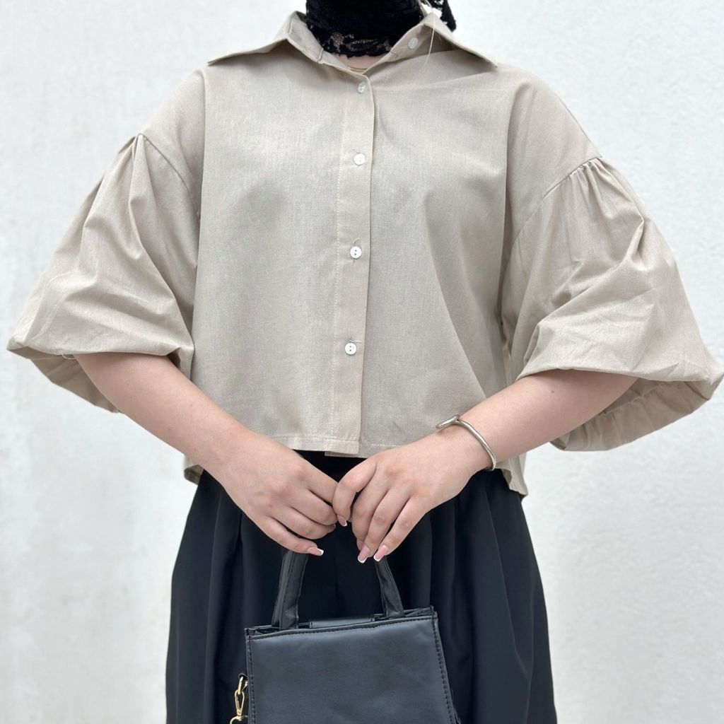 خرید انلاین شومیز آستین دوبل چین دار بانک