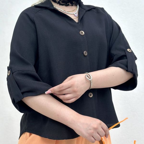 شومیز آستین دکمه بیلی بانک