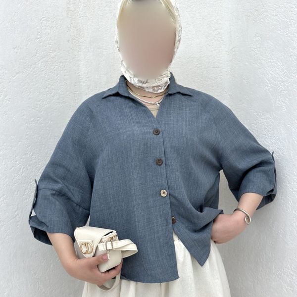 شومیز آستین دکمه بیلی بانک