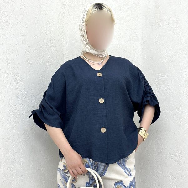 شومیز پشت دکمه چاکدار بانک