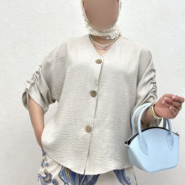 شومیز پشت دکمه چاکدار بانک