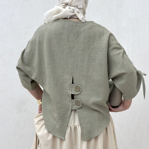 شومیز پشت دکمه چاکدار بانک