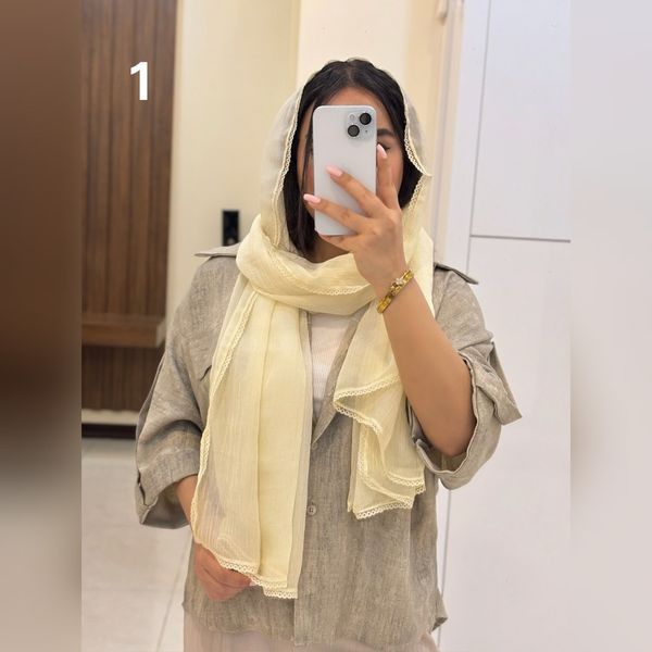 شال دانتل کبریتی حریر نخ