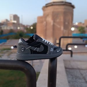 خرید انلاین کتونی مردانه نایک جردن وودو مشکی طوسی کیفیت بالا