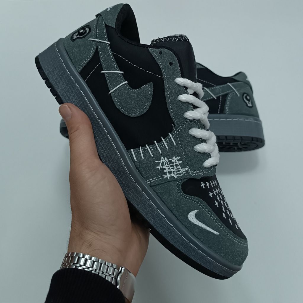 خرید انلاین کتونی مردانه نایک جردن وودو مشکی طوسی کیفیت بالا