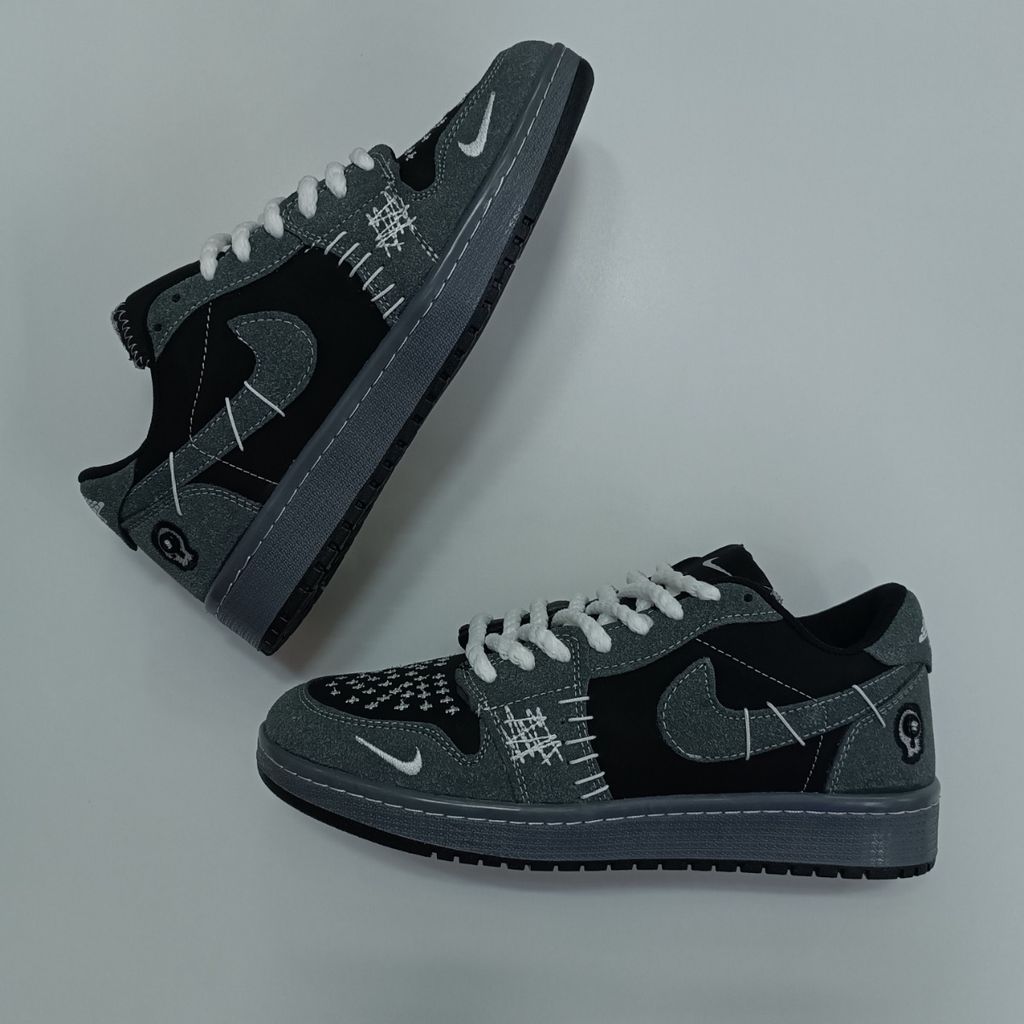 خرید اینترنتی کتونی مردانه نایک جردن وودو مشکی طوسی کیفیت بالا