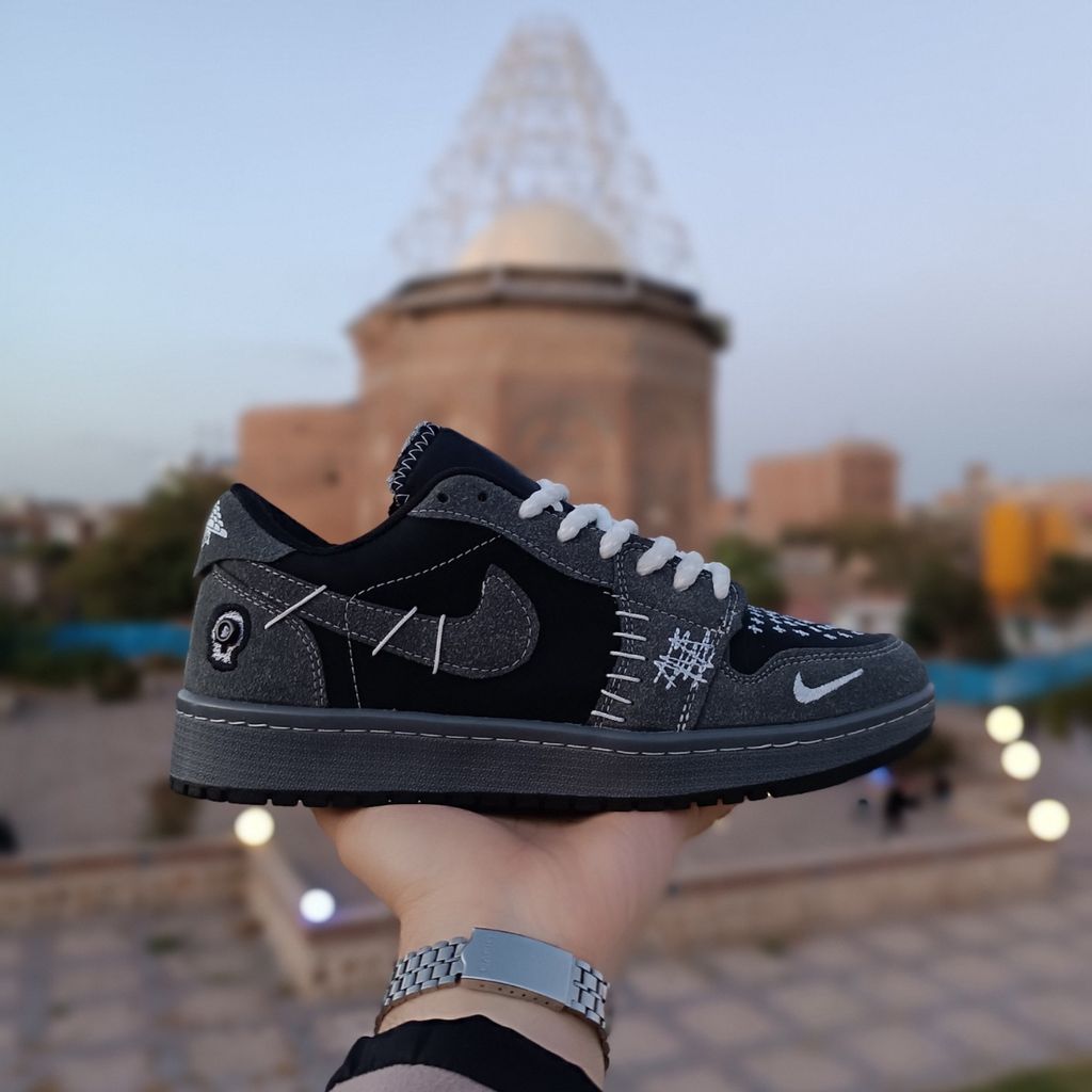 مشخصات کتونی مردانه نایک جردن وودو مشکی طوسی کیفیت بالا