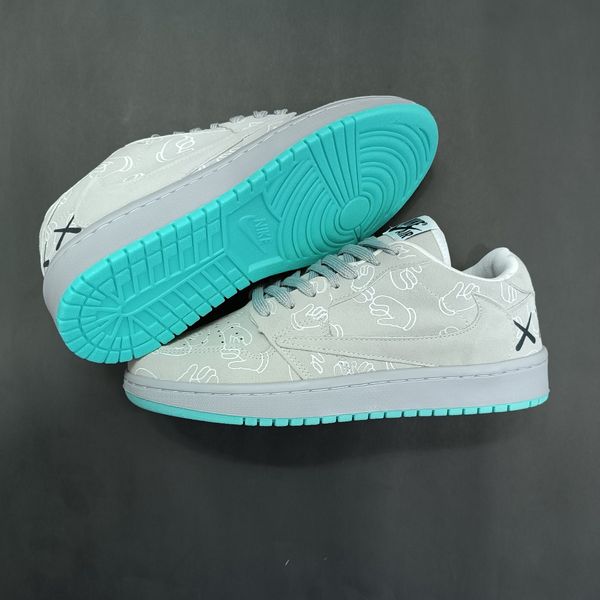 کتونی مردانه جردن کاز jordan kaws طوسی کیفیت بالا