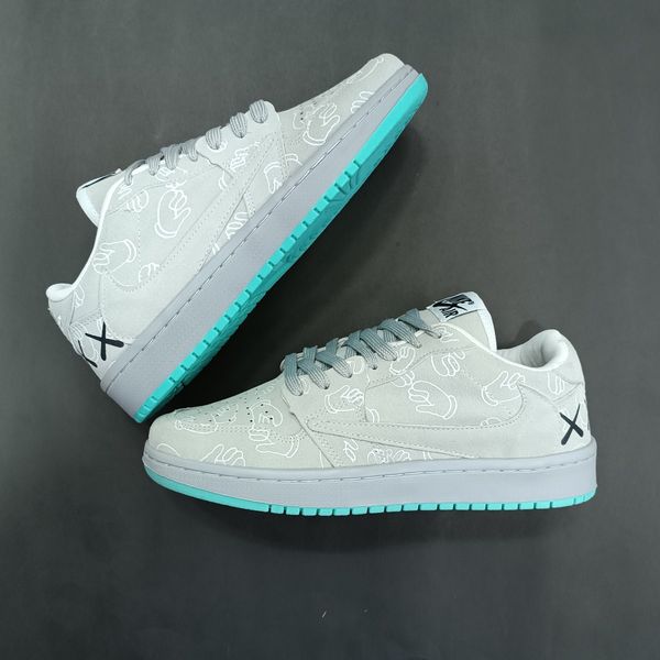 کتونی مردانه جردن کاز jordan kaws طوسی کیفیت بالا