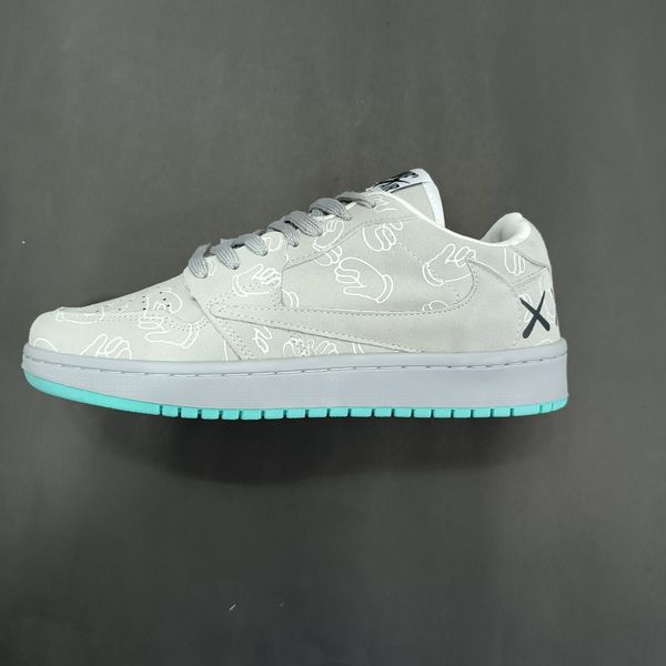 کتونی مردانه جردن کاز jordan kaws طوسی کیفیت بالا