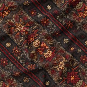 پارچه مخمل روبالشی پارچه باما طرح سه بعدی فرش ایرانی کد 5014572