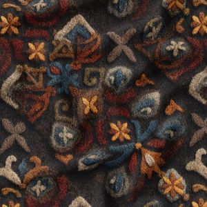 پارچه مخمل روبالشی پارچه باما طرح سه بعدی فرش ایرانی کد 5014573