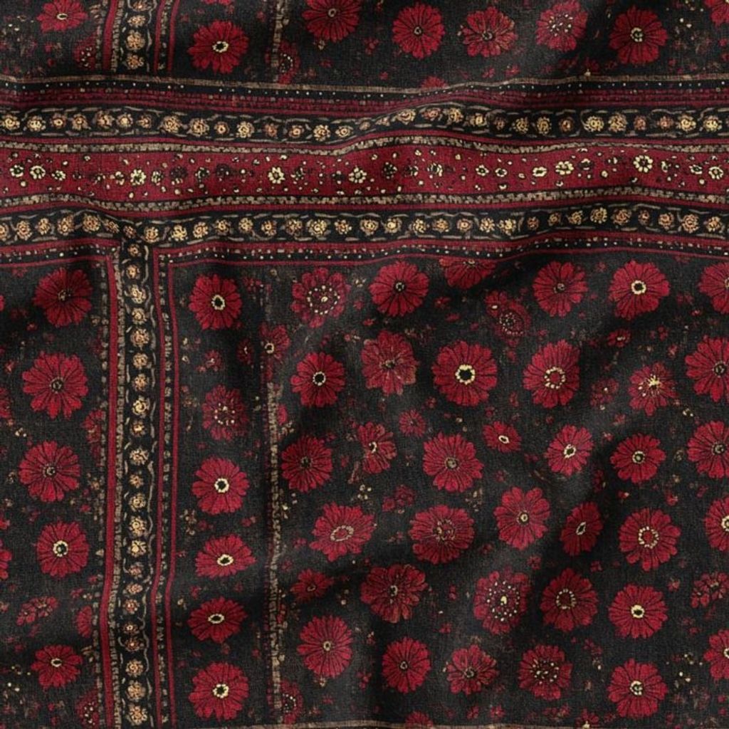 مشخصات پارچه مخمل روبالشی پارچه باما طرح سه بعدی فرش ایرانی کد 5014574