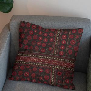 خرید آنلاین پارچه مخمل روبالشی پارچه باما طرح سه بعدی فرش ایرانی کد 5014574