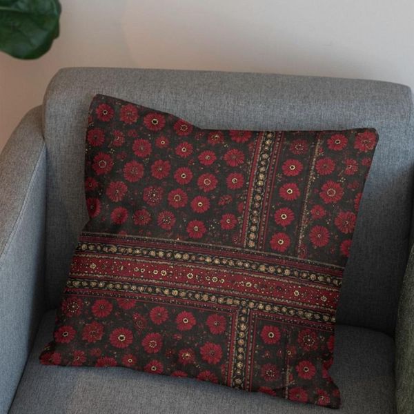 پارچه مخمل روبالشی پارچه باما طرح سه بعدی فرش ایرانی کد 5014574