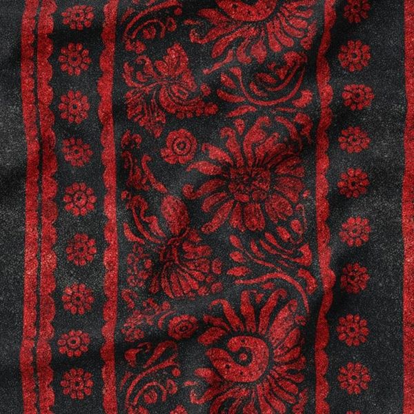 پارچه مخمل روبالشی پارچه باما طرح سه بعدی فرش ایرانی کد 5014575