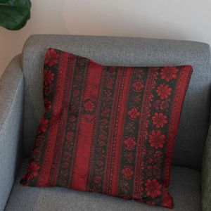 خرید انلاین پارچه مخمل روبالشی پارچه باما طرح سه بعدی فرش ایرانی کد 5014576