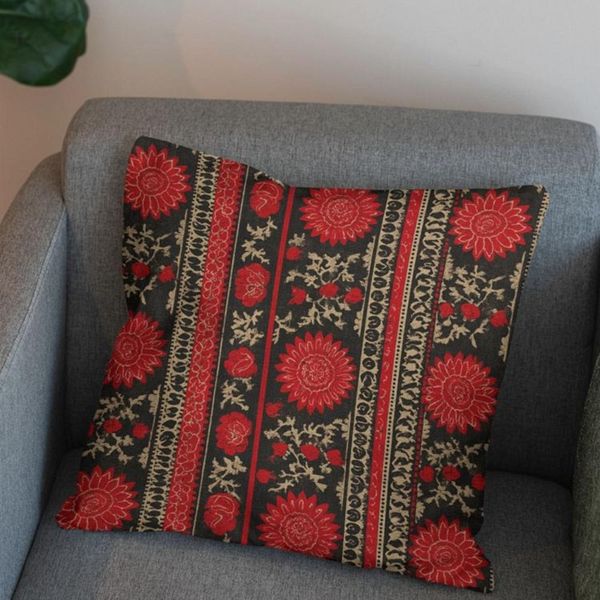 پارچه مخمل روبالشی پارچه باما طرح سه بعدی فرش ایرانی کد 5014577