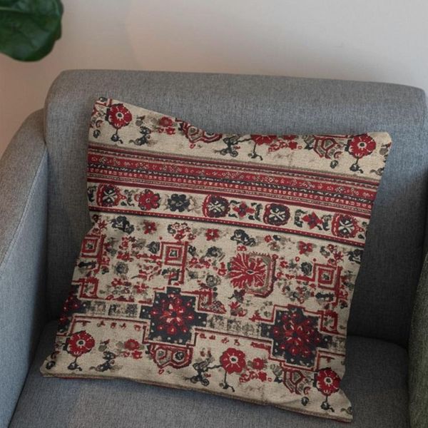 پارچه مخمل روبالشی پارچه باما طرح سه بعدی فرش ایرانی کد 5014578