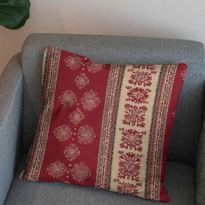 خرید آنلاین پارچه مخمل روبالشی پارچه باما طرح سه بعدی فرش ایرانی کد 5014579