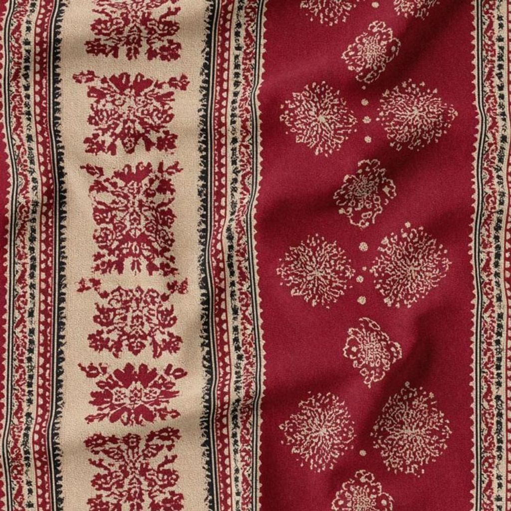 خرید آنلاین پارچه مخمل روبالشی پارچه باما طرح سه بعدی فرش ایرانی کد 5014579