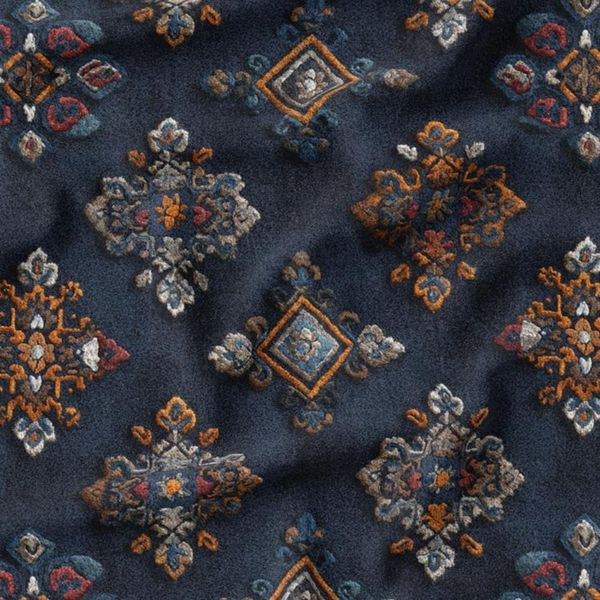 پارچه مخمل روبالشی پارچه باما طرح سه بعدی فرش ایرانی کد 5014584