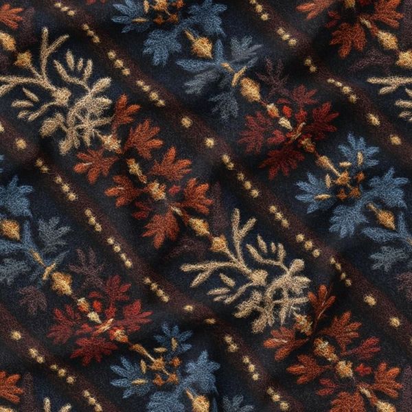 پارچه مخمل روبالشی پارچه باما طرح سه بعدی فرش ایرانی کد 5014585