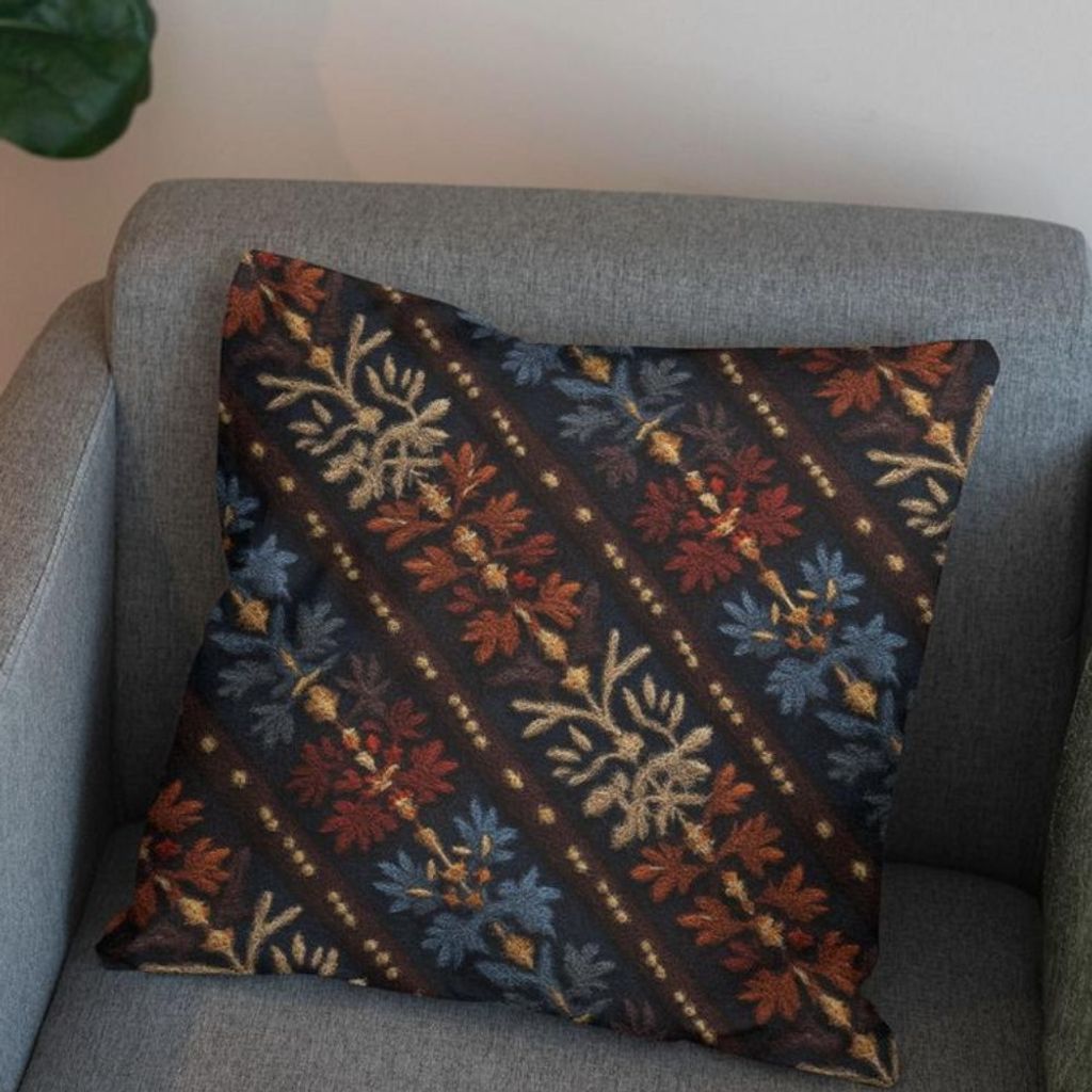 قیمت ارزان پارچه مخمل روبالشی پارچه باما طرح سه بعدی فرش ایرانی کد 5014585