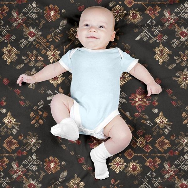 پارچه مخمل روبالشی پارچه باما طرح سه بعدی فرش ایرانی کد 5014586