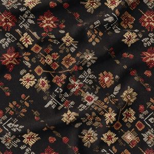 پارچه مخمل روبالشی پارچه باما طرح سه بعدی فرش ایرانی کد 5014586