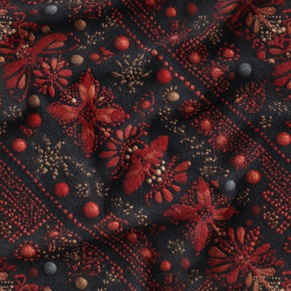 پارچه مخمل روبالشی پارچه باما طرح سه بعدی فرش ایرانی کد 5014587