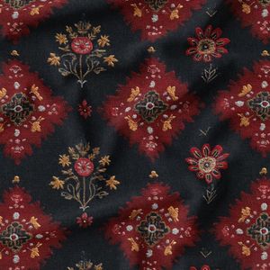 پارچه مخمل روبالشی پارچه باما طرح سه بعدی فرش ایرانی کد 5014588