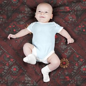 خرید اینترنتی پارچه مخمل روبالشی پارچه باما طرح سه بعدی فرش ایرانی کد 5014589