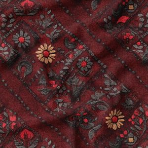 پارچه مخمل روبالشی پارچه باما طرح سه بعدی فرش ایرانی کد 5014589