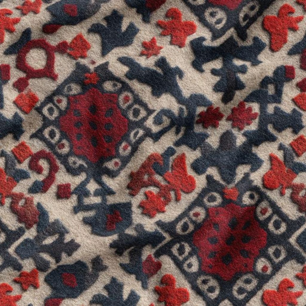 خرید انلاین پارچه مخمل روبالشی پارچه باما طرح سه بعدی فرش ایرانی کد 5014590