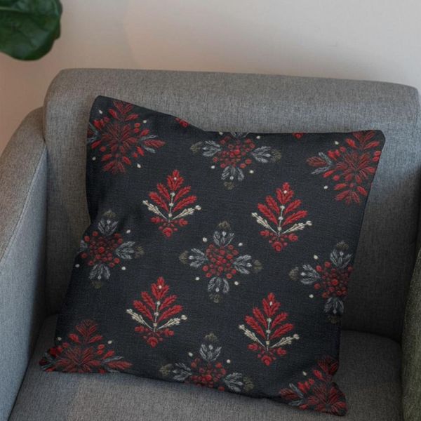 پارچه مخمل روبالشی پارچه باما طرح سه بعدی فرش ایرانی کد 5014591