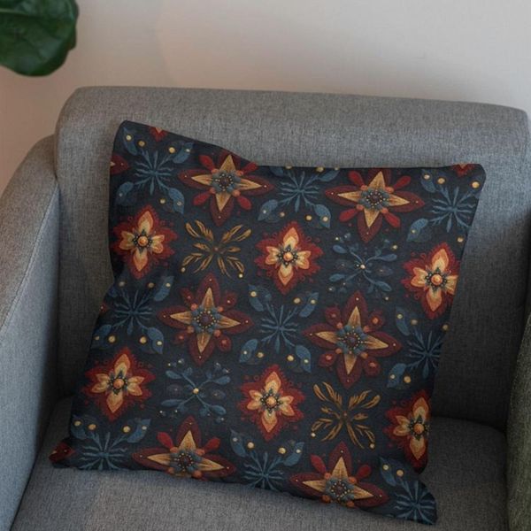 پارچه مخمل روبالشی پارچه باما طرح سه بعدی فرش ایرانی کد 5014592