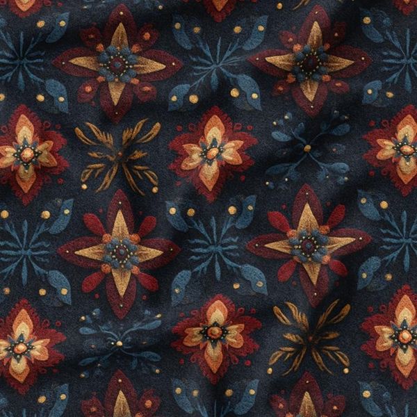 پارچه مخمل روبالشی پارچه باما طرح سه بعدی فرش ایرانی کد 5014592